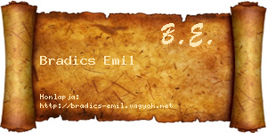 Bradics Emil névjegykártya